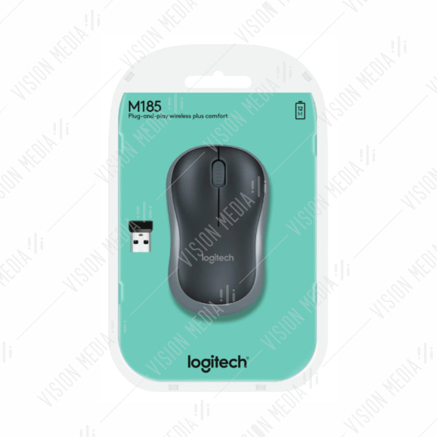 LOGITECH WIRELESS MOUSE M185 (GREY) (910-002255)