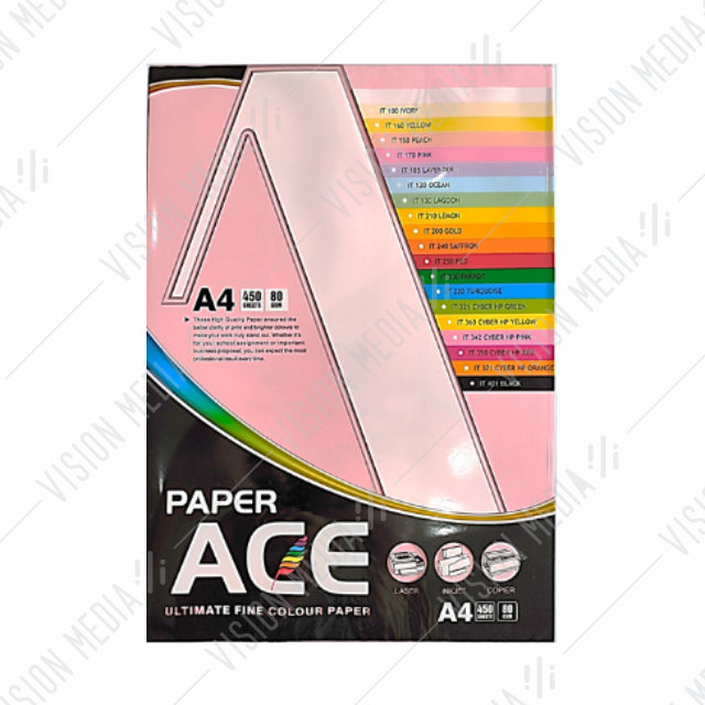 UNI ACE 80GSM A4 SIZE COLOUR PAPER (450 SHEETS)