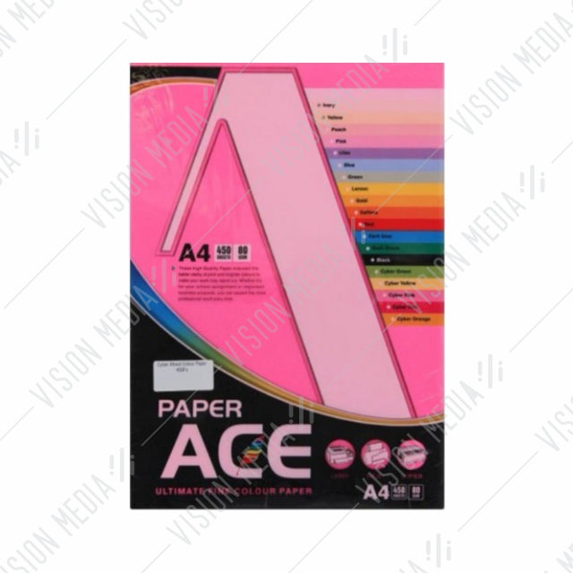 UNI ACE 80GSM A4 SIZE COLOUR PAPER (450 SHEETS)