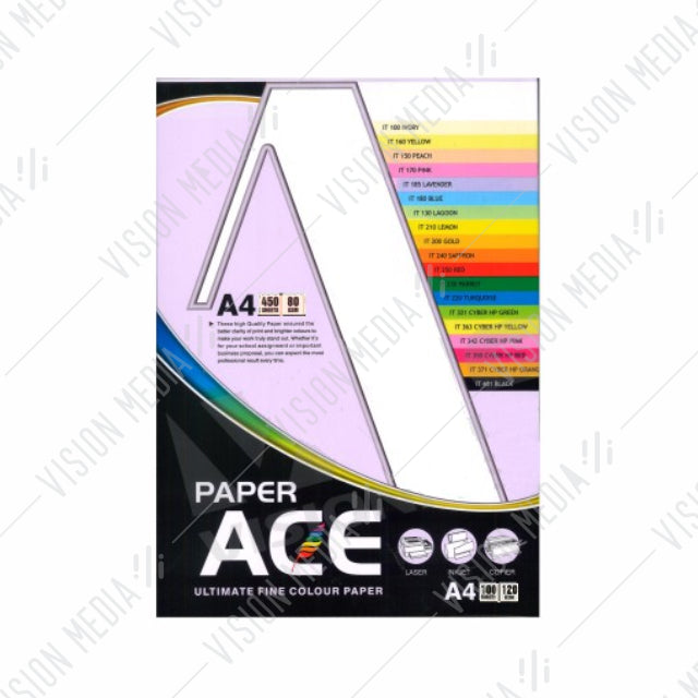 UNI ACE 80GSM A4 SIZE COLOUR PAPER (450 SHEETS)