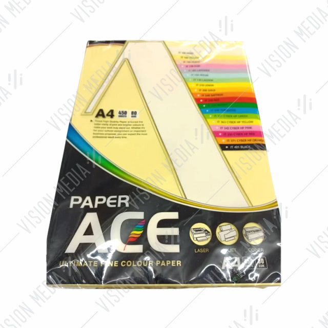 UNI ACE 80GSM A4 SIZE COLOUR PAPER (450 SHEETS)