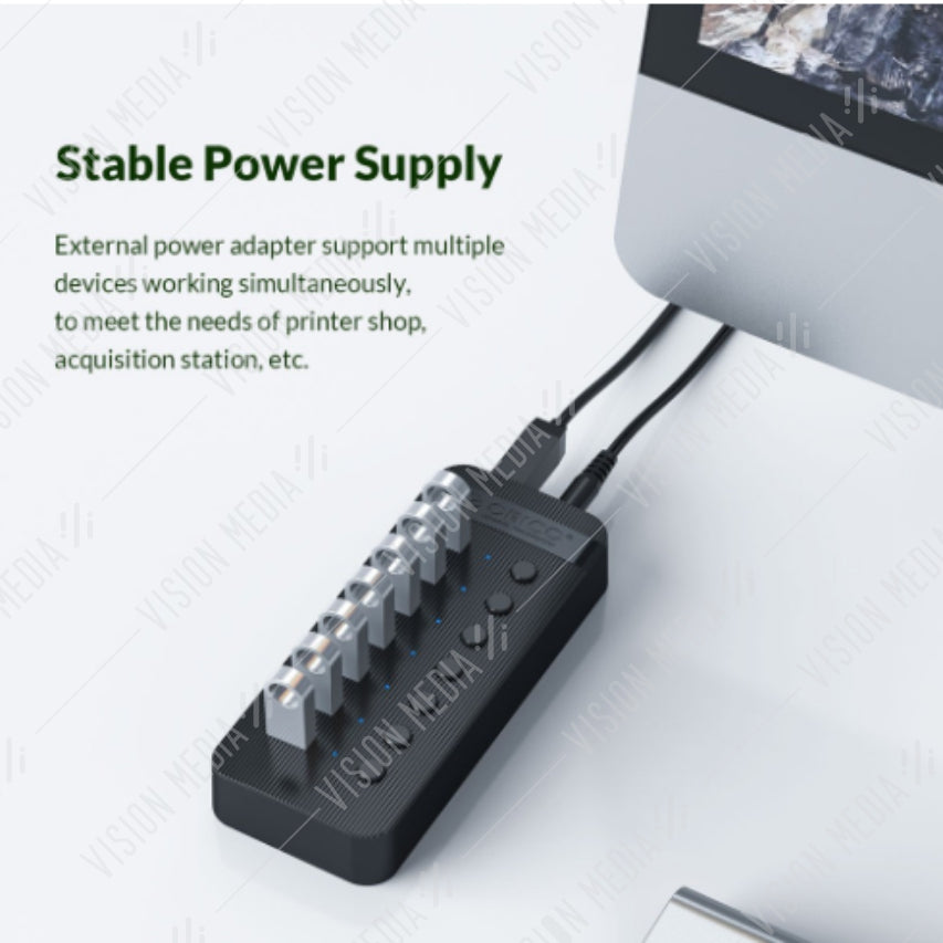 ORICO 7 PORT USB 3.0 HUB WITH POWER SWITCH (CT2U3-7AB)
