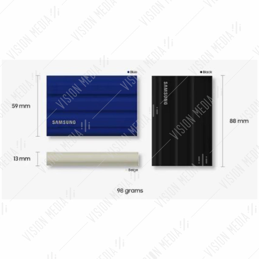 SAMSUNG PORTABLE SSD T7 SHIELD 1TB (BLACK) (MU-PE1T0K)