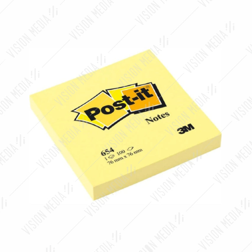 3M POST-IT NOTES 654Y (3"X3") (100 SHEETS) (YELLOW)