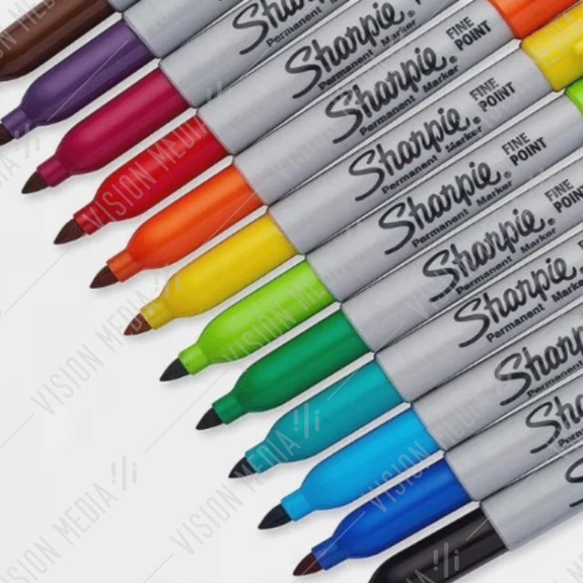 SHARPIE FINE PERMANENT MARKER COLOUR SET 12 COLORS (30075PP)
