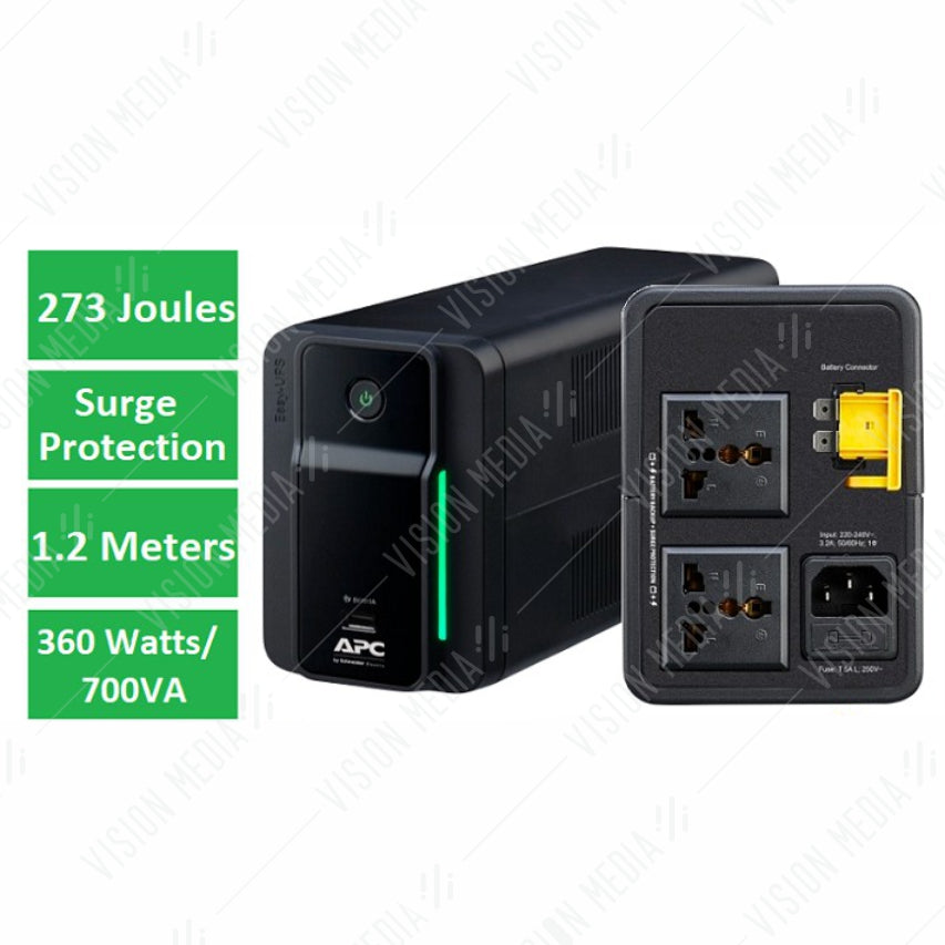 APC EASY UPS 700VA, 230V, AVR, USB CHARGING (BVX700LUI-MS)