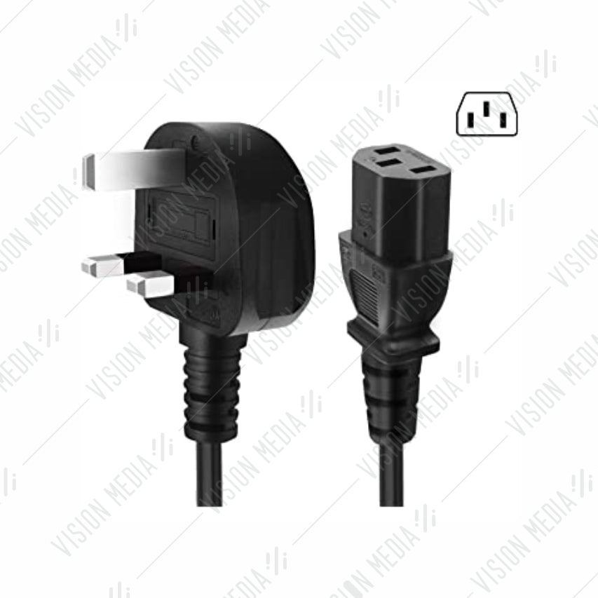 UK 3 PIN TO IEC C13 AC POWER CORD (1.5M)