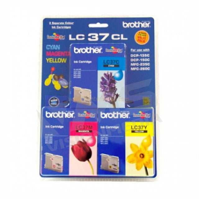 BROTHER COLOUR VALUE PACK INK CARTRIDGE (LC-37CL3PK)