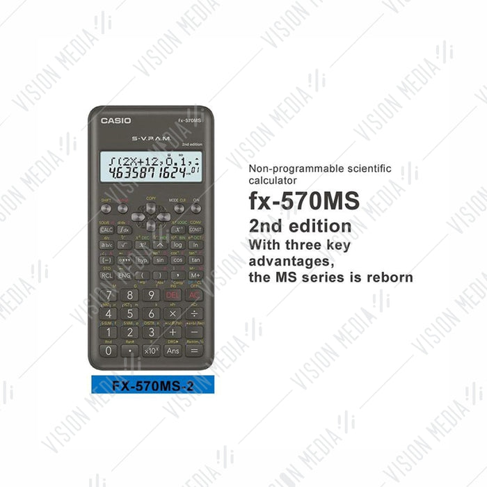 CASIO FX-570MS 2ND EDITION SCIENTIFIC CALCULATOR | Vision Media Supplies