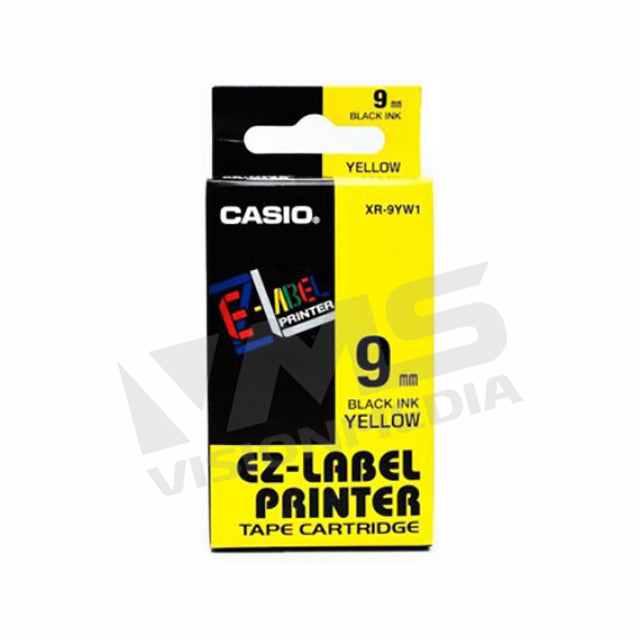 CASIO EZ-LABEL 9MM BLACK ON YELLOW (XR-9YW1)