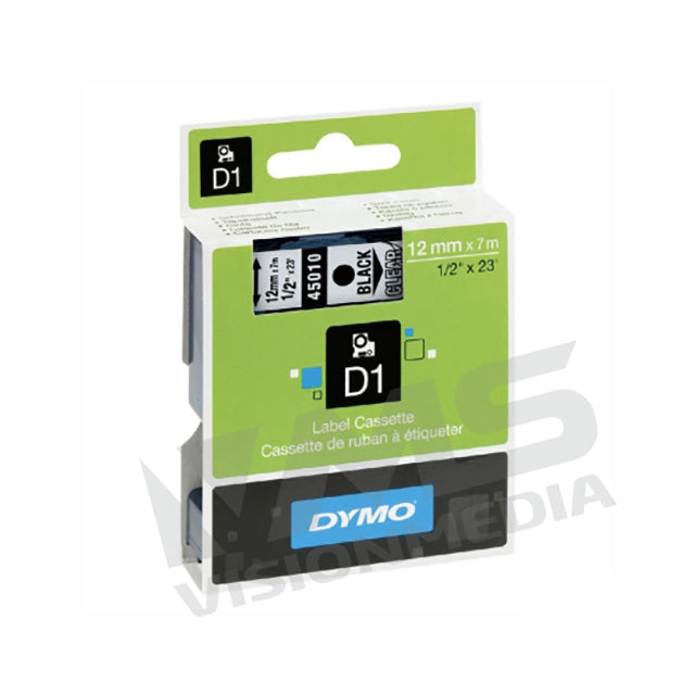 DYMO D1 TAPE 12MM X 7MM BLACK ON WHITE (S0720530)