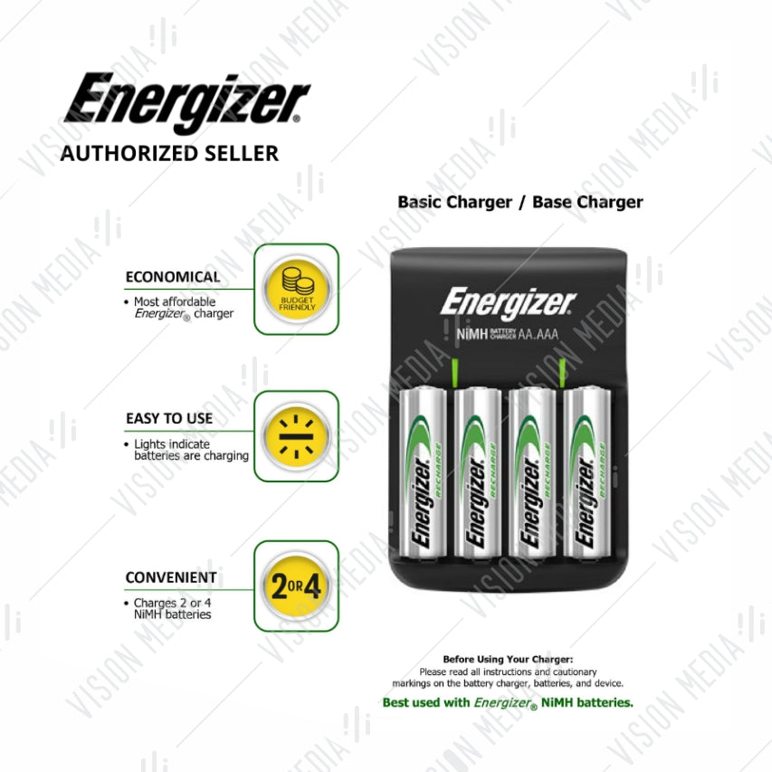 ENERGIZER USB BASE CHARGER 1300MAH WITH 4 AA BATTERY (CHVC5)