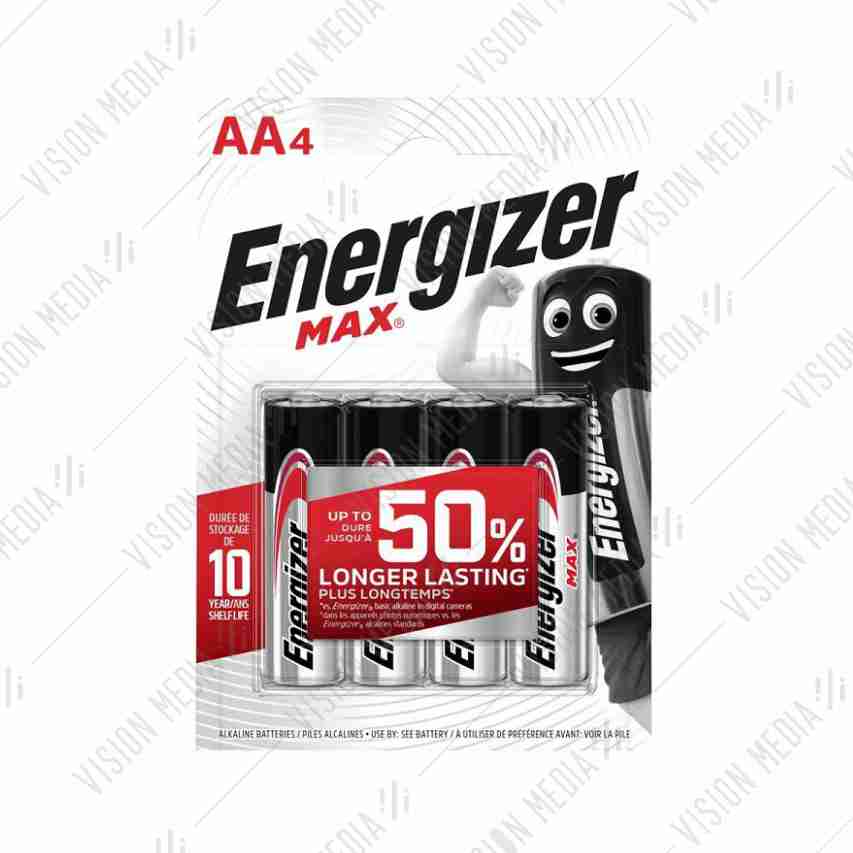 ENERGIZER ALKALINE MAX AA BATTERY (4 PCS PACK) (E91BP4M)