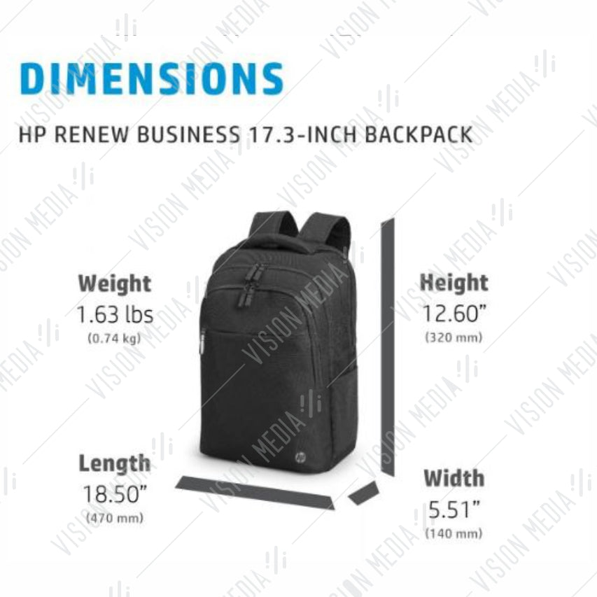 HP RENEW BUSINESS 17.3" LAPTOP BACKPACK (3E2U5AA)