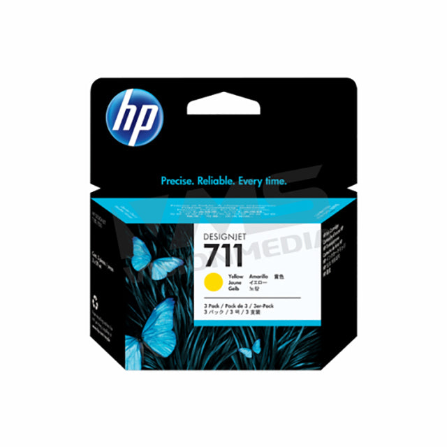 HP 711 3-PACK 29-ML YELLOW INK CARTRIDGE (CZ136A)