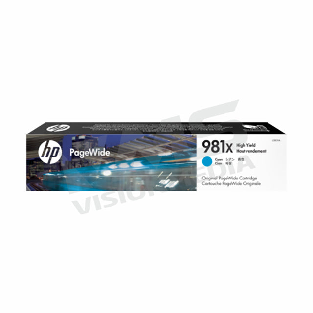 HP 981X HIGH YIELD CYAN PAGEWIDE CARTRIDGE (L0R09A)