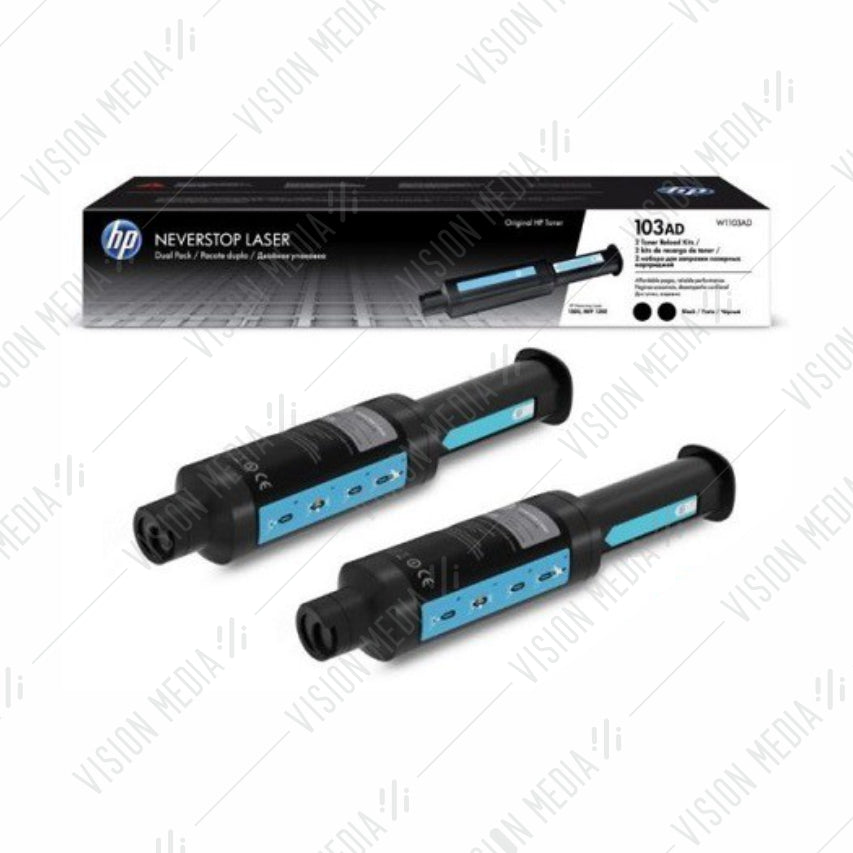 HP 103AD DUAL PACK BLACK NEVERSTOP LASER TONER RELOAD KIT (W1103AD)