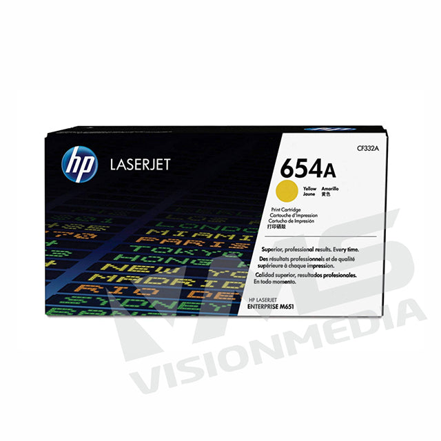 HP 654A YELLOW TONER CARTRIDGE (CF332A)