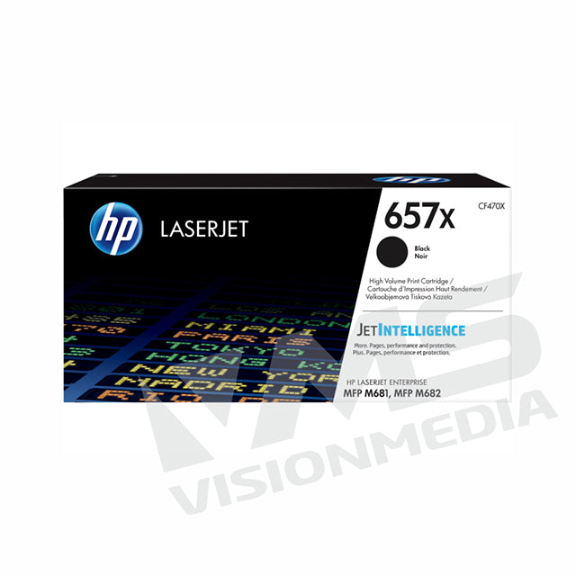 HP 657X HIGH YIELD BLACK TONER CARTRIDGE (CF470X)