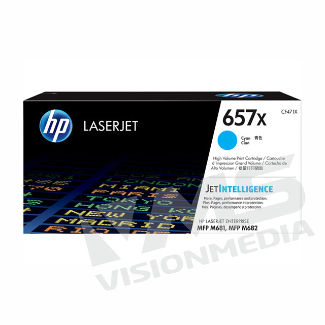 HP 657X HIGH YIELD CYAN TONER CARTRIDGE (CF471X)