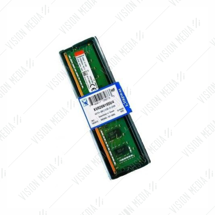 KINGSTON 4GB DDR4 2666MHZ  CL19 DIMM (KVR26N19S6/4)