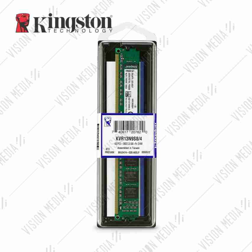 KINGSTON DDR3 PC3-10600 1333MHZ CL9 RAM 4GB (KVR13N9S8/4)