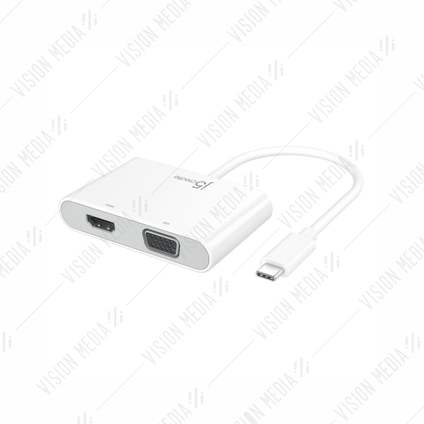 J5 USB TYPE C TO HDMI & VGA ADAPTER WITH USB 3.0 PD (JCA174)