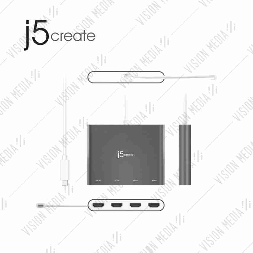 J5 USB-C TO 4-PORT HDMI MULTI-MONITOR ADAPTER (JCA366)