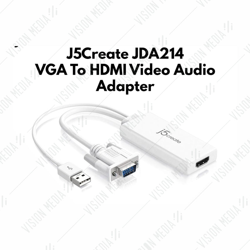J5 VGA TO HDMI VIDEO ADAPTER WITH AUDIO (JDA214)