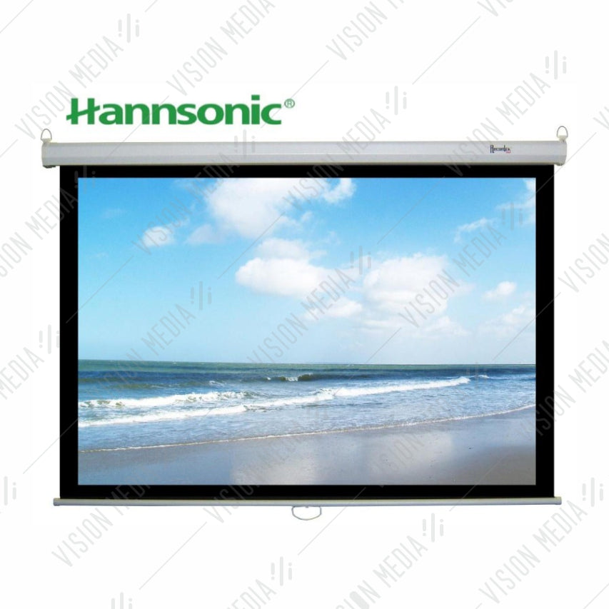 HANNSONIC MANUAL HANGING PROJECTOR WALL SCREEN (6FT X 6FT)