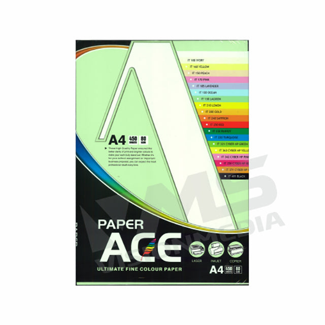 UNI ACE 80GSM A4 SIZE COLOUR PAPER (450 SHEETS)