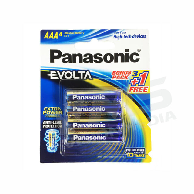 PANASONIC EVOLTA ALKALINE AAA 3 FREE 1 BATTERY (LR03EG/4B1F)