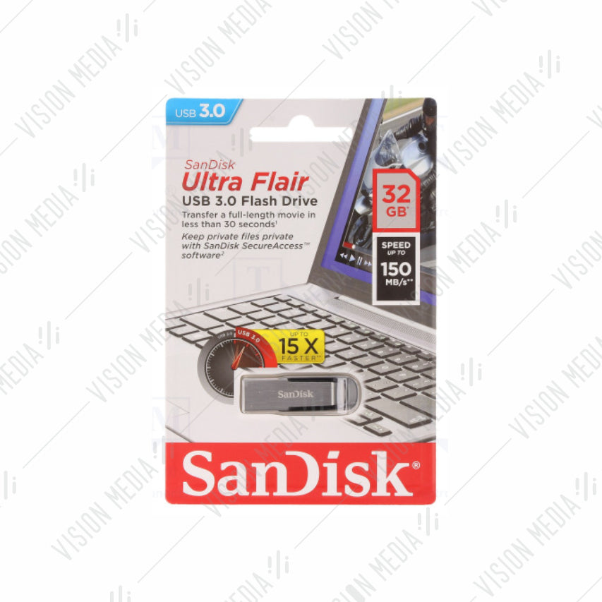 SANDISK ULTRA FLAIR USB DRIVE CZ73 32GB (SDCZ73-0032G-G46)
