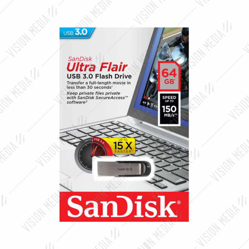 SANDISK ULTRA FLAIR USB DRIVE CZ73 64GB (SDCZ73-0064G-G46)