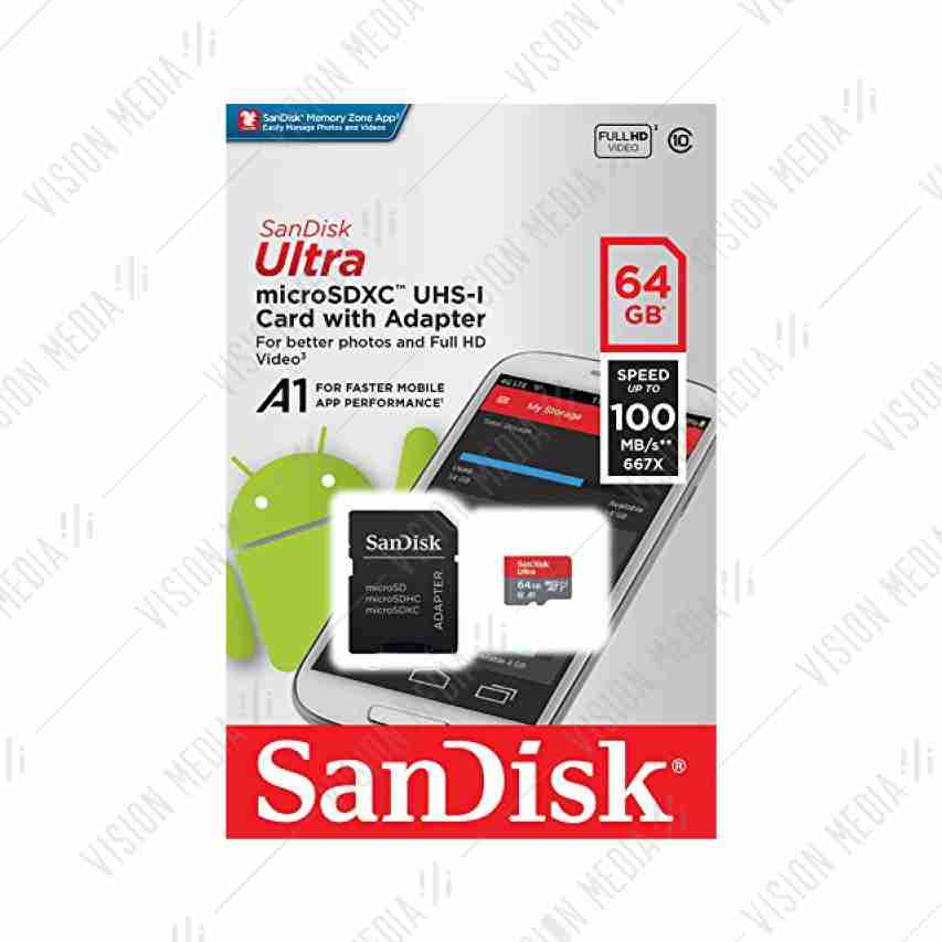 SANDISK ULTRA MICRO SD CLASS 10 64GB (SDSQUA4-064G-GN6MN)