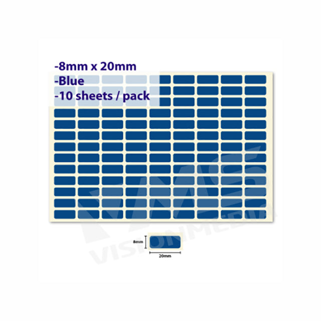 LABEL STICKER 8MM X 20MM | Vision Media Supplies
