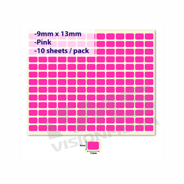 LABEL STICKER 9MM X 13MM | Vision Media Supplies