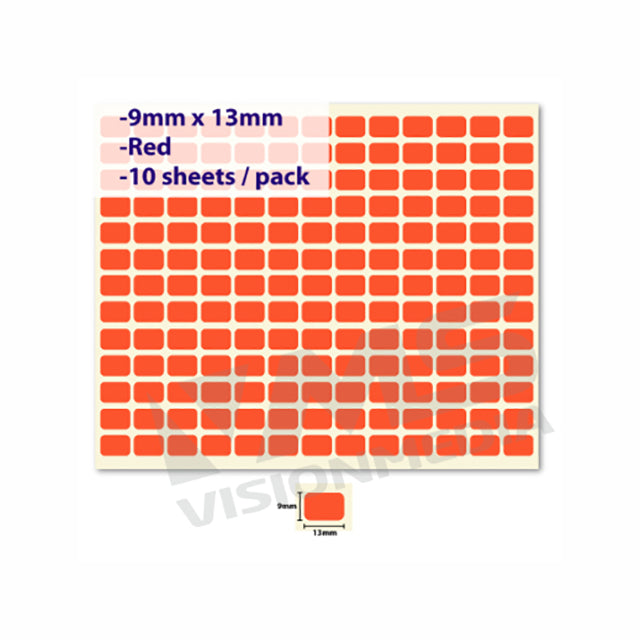 LABEL STICKER 9MM X 13MM | Vision Media Supplies