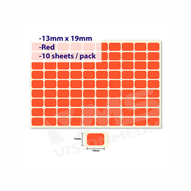 LABEL STICKER 13MM X 19MM