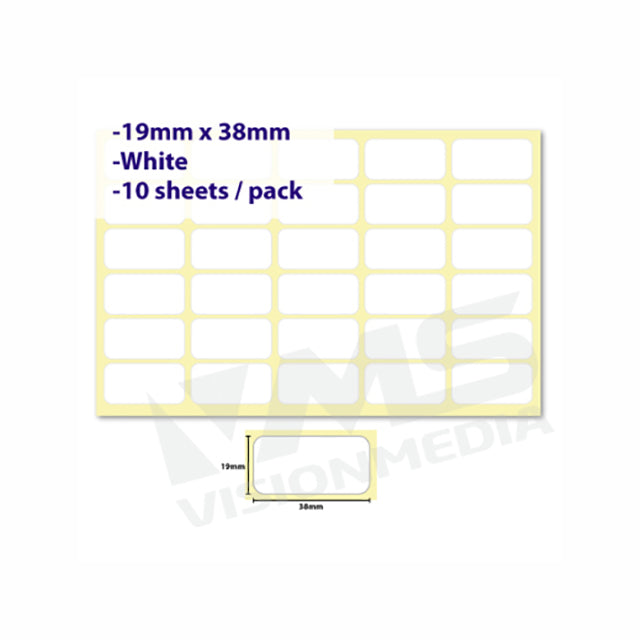 LABEL STICKER 19MM X 38MM