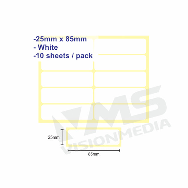 LABEL STICKER 25MM X 85MM