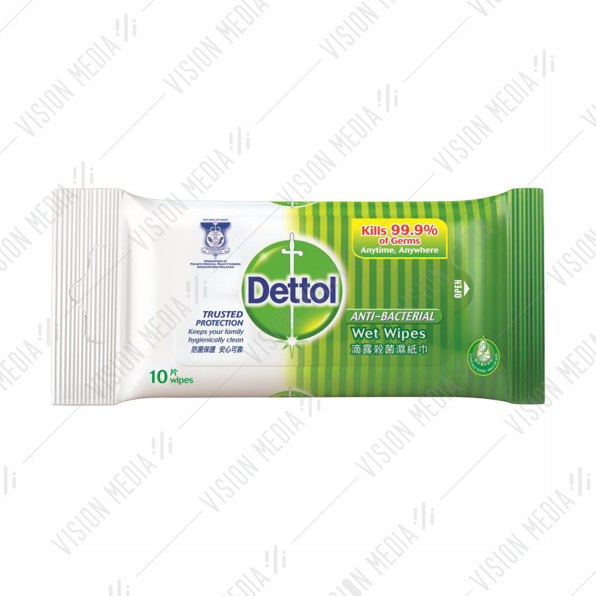 DETTOL ANTI BACTERIAL WET WIPES (10 WIPES)