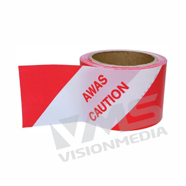 CAUTION / BARRIER TAPE 70MM X 70 YARDS (RED & WHITE)
