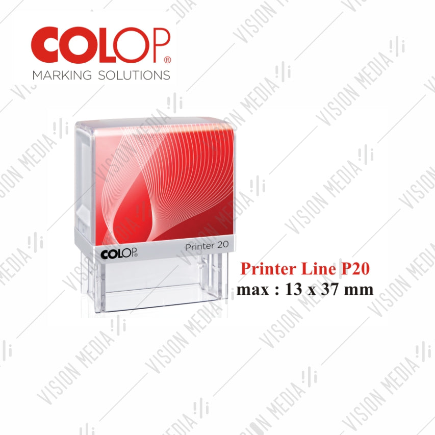COLOP SELF INKING RUBBER STAMP P20 (13MM X 37MM)