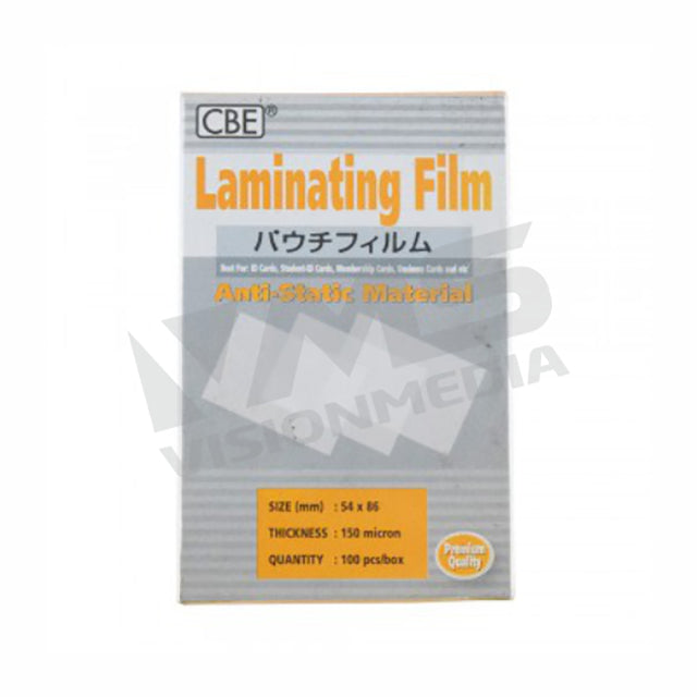 LAMINATING FILM (54MM X 86MM X 150MICRON) (100SHT/PACK)