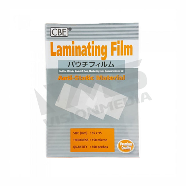 LAMINATING FILM (65MM X 95MM X 150MICRON) (100SHT/PACK)