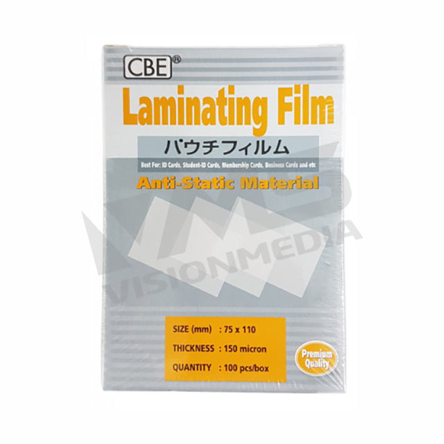 LAMINATING FILM (75MM X 110MM X 150MICRON) (100SHT/PACK)