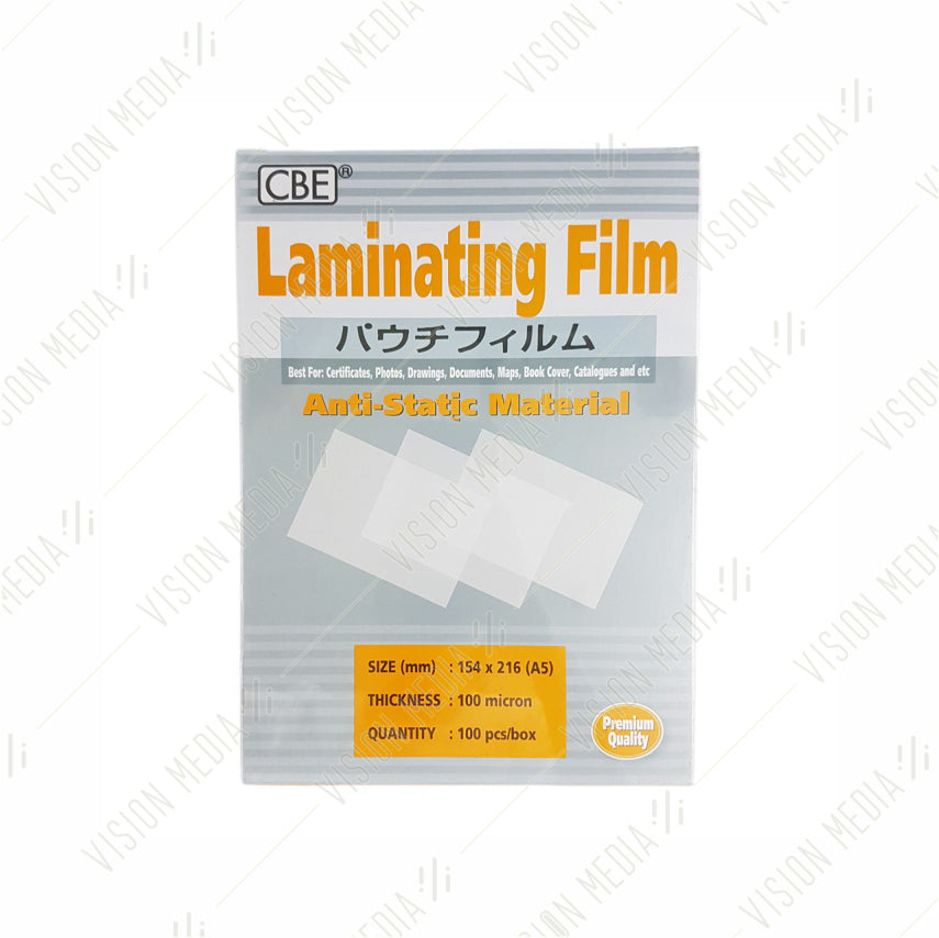 A5 LAMINATING FILM (210MM X 154MM X 100 MIC) (100 PCS/PACK)