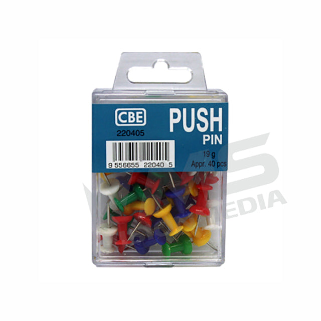PUSH PIN (ASSORTED COLOR, 40PCS/BOX) | Vision Media Supplies