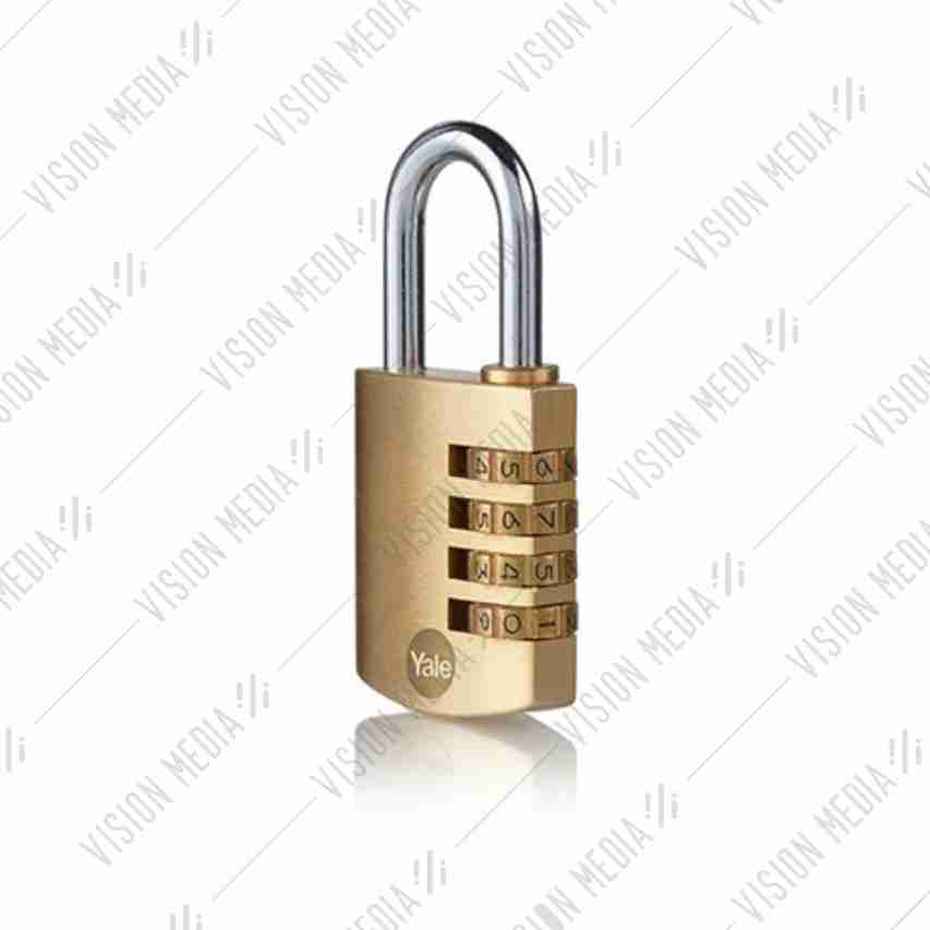 YALE 40MM BRASS COMBINATION PADLOCK WITH STEEL SHACKLE